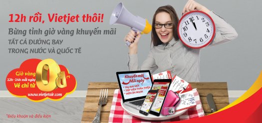 săn vé máy bay 0 đồng Vietjet air